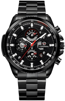 Мужские часы Forsining Finance Black New