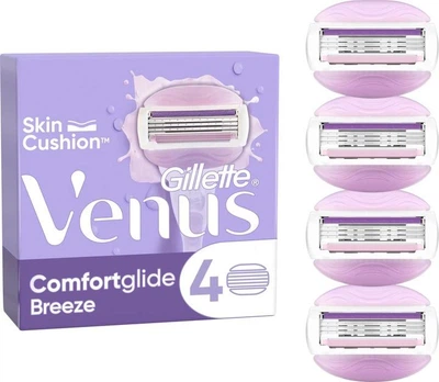 Сменные картриджи для бритья (лезвия кассеты) женские Venus ComfortGlide Breeze 4 шт