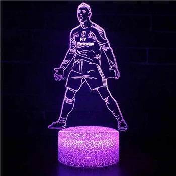 3D LED-ночник Криштиану Роналду Real Madrid 22 см, футбольный светильник с USB и батарейками