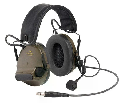 Активні тактичні навушники 3M PELTOR ComTac XPI Headset, NATO (MT20H682FB-86), вертикальні з 1 аудіовиходом J11 NATO та мікрофоном