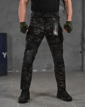 Армійські чоловічі штани з наколінниками G3 S чорний мультикам (52106)