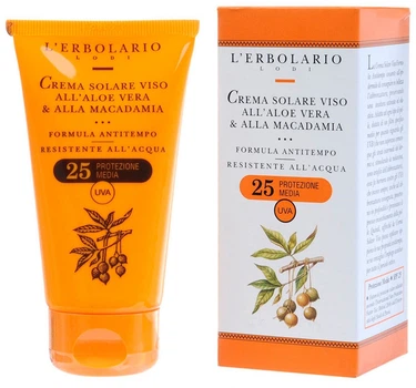 Крем солнцезащитный для лица "Алоэ вера и макадамия" L'Erbolario Crema Solare SPF 25 75ml (474639-517896-2)