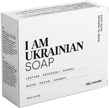 Тверде мило з ароматом шкіри, пачулі, сандалу - I Am Ukrainian 110g (1134698-1513274-2)