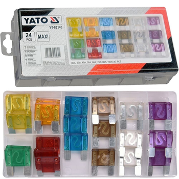 Предохранители Автомобильные MAXI Набор 24 шт YATO (YT-83140)
