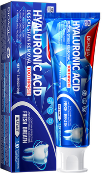 Зубна паста Bioaqua Hyaluronic Acid Descaling and Stain Removing Toothpaste 100 г (6974784010842)