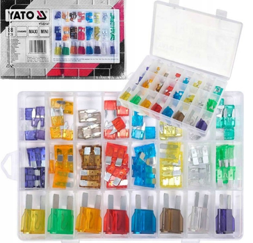 Авто Предохранители MINI, STANDARD, MAXI Набор 88 шт YATO (YT-83147)
