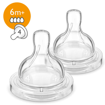 Соска силіконова з швидким потоком Philips Avent Classic+ від 6 міс. (SCF634/27), 2 шт (5012909010917)