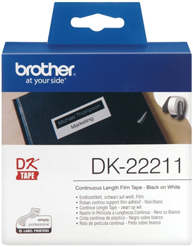 Taśma etykietowa Brother P-Touch DK-22211 29 mm x 15.24 m White (DK22211)