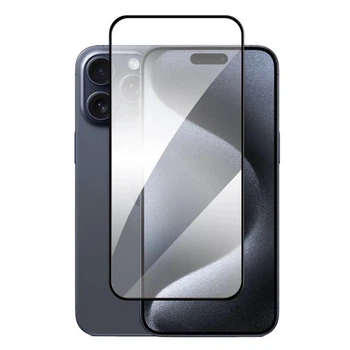 Защитное стекло Fiji Premium для Apple Iphone 15 Pro полная проклейка Anti-Static черный