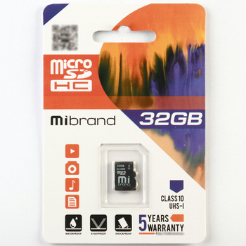 Карта памяти Mibrand microSDHC UHS-1 32Gb class 10 (MICDHU1/32GB)