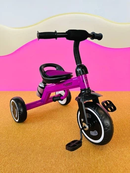 Дитячий триколісний велосипед для дівчинки Turbo Trike зі світловими ефектами фіолетовий LD