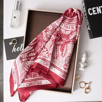Женский платок бандана шарф повязка на шею сумку голову Honey Fashion Accessories красный (12-177)