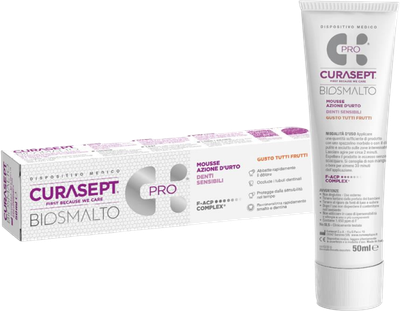 Mus do zębów Curasept Biosmalto Sensitive Teeth 50 ml (8056746071264)