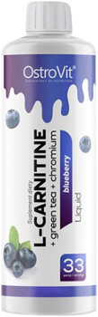 Carnitine OstroVit L-Carnitine + Zielona herbata + Chrom w płynie 500 ml Borówka (5903933903996)