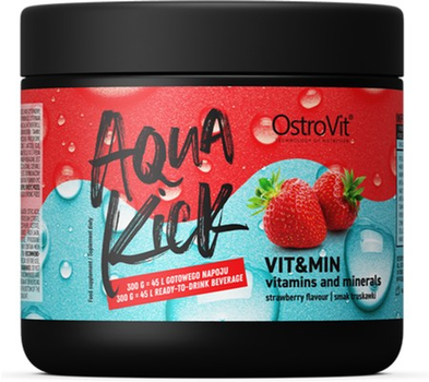 Suplement diety OstroVit Aqua Kick Vit&Min 300 g Truskawka (5903933904245)