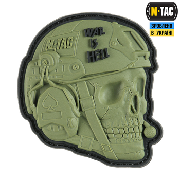 Нашивка War is Hell 3D PVC M-Tac Олива