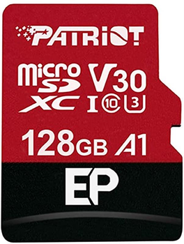 Карта памяти Patriot MicroSDXC 128GB Class 10 UHS-I/U3 + SD-adapter (PEF128GEP31MCX)