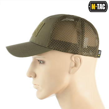 Бейсболка M-Tac з липучкою та сіткою Flex ріп-стоп Dark Olive S/M