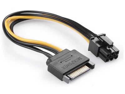 Кабель питания для видеокарты 6-pin - SATA 20см - черный (LKMTR_800730)