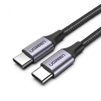 Кабель UGREEN US261 USB 2.0 Type-C MM 2м 18W нікельована алюмінієва обплетення Black (50152)