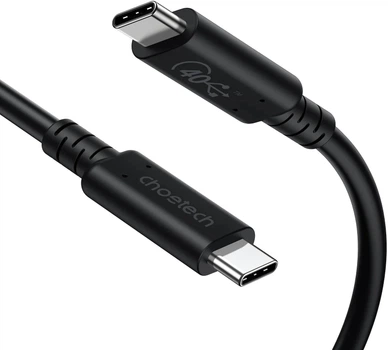 Кабель Choetech XCC-1028 USB4.0 Thunderbolt Type-C MM 80см Gen3 100W 40Gbps 8K 60Гц Black