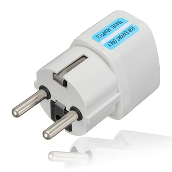 Переходник питания S0469 220В с ENG USA Euro China на евро розетки White