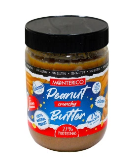 Арахісове масло хрустке без цукру Веган Monterico Peanut Butter Cranchy 0%, 500 г