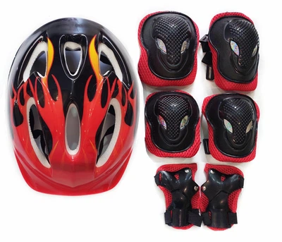 Комплект шолом та захист Sports Helmet Червоно-чорний 3-7 років (387546395302)
