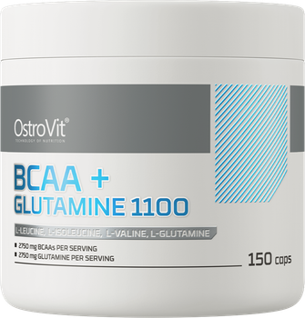 ВСАА OstroVit BCAA + Glutamine 1100 мг 150 капсул (5903246228410)