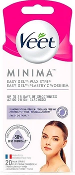 Восковые полоски для депиляции лица - Veet MINIMA Easy Gel Wax Strip 20шт (20шт) (1091866-1450673-2)
