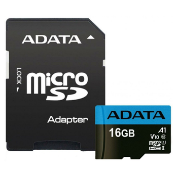 Карта памяти microSDXC A-DATA PREMIER (UHS-1) 16GB CLASS 10 A1 (R-100MB/S) (ADAPTER SD) С адаптером (AUSDH16GUICL10A1-RA1)