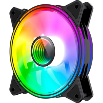 Кулер для корпуса GameMax FN-12Rainbow-Q-Infinity ARGB-подсветка 120мм Черный / Кулер для пк