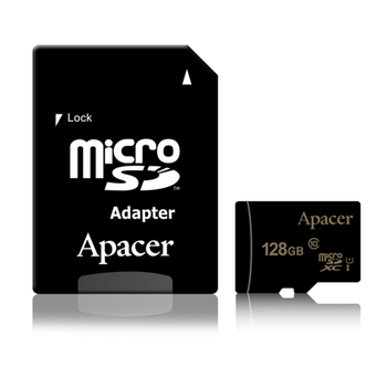 Карта памяти Apacer microSDXC 128GB Class 10 UHS-I +SD-адаптер AP128GMCSX10U1-R