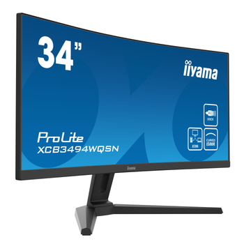 Монітор РК 34" VA UWQHD Iiyama XCB3494WQSN-B1 вигнутий 0.4мс/120 Гц/FreeSync/HDR/1xHDMI 2.0/1xDP 1.4/1xUSB Type Чорний
