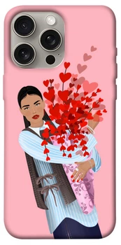 TPU чохол Demsky Дівчина з квітами для Apple iPhone 15 Pro Max (6.7")