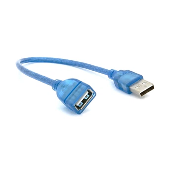 Удлинитель USB 2.0 AM/AF 0.3m синий