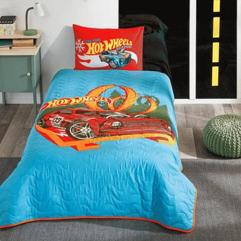 Стёганое покрывало TAC Disney Hot Wheels Race 160×220 см + наволочка