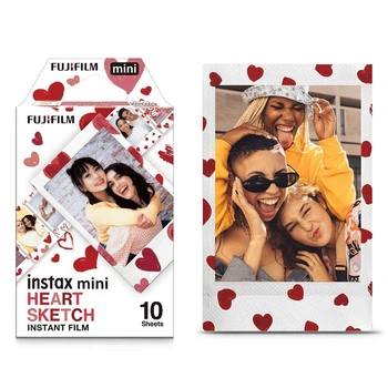 Фотобумага Fujifilm Instax Mini HEART SKETCH instant Film 10 листов (1 картридж = 10 фотографий) для фотокамер моментальной печати Instax Mini 12, 11, 9, 7S, 25, 40, 50, 70, 90, LiPlay, Link, Link2