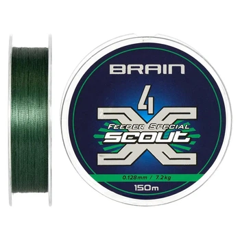 Шнур Brain Scout 4X 150m (deep green) 0.128mm 7.2kg,1858.55.28