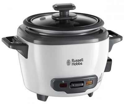 Рисоварка Russell Hobbs, 200Вт, чаша-0.7л, механічне керув., знімна кришка, нерж. сталь, чорно-білий (27020-56)