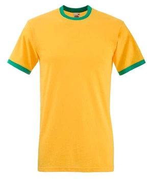 Футболка мужская Fruit of the Loom Valueweight ringer 3XL Желтый с мятным (0611680AM3XL)