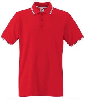 Поло Fruit of the Loom Premium tipped polo S RW Червоний / Білий (0630320RWS)