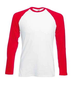 Футболка с длинным рукавом Fruit of the Loom Long sleeve baseball S WM Белый / Красный (0610280WMS)