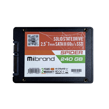 Твердотельный накопитель SSD Mibrand Spider 240GB 2.5" 7mm SATAIII Bulk (MI2.5SSD/SP240GB)
