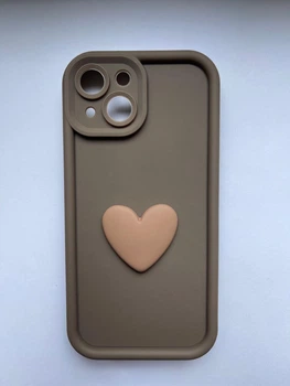 Чехол для телефона Iphone 14 3D Love Heart Brown