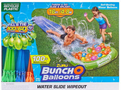 Гірка ZURU Bunch O Balloons 1-доріжка, 3 набори водних кульок (4894680012257)