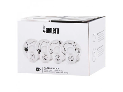 Набір Bialetti з 4 чашок 80 мл з блюдцями, біло-чорний (20552754)