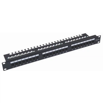 Патч-панель 24 порта RJ45 UTP Cat.5e 19 дюймов 1U Krone черная