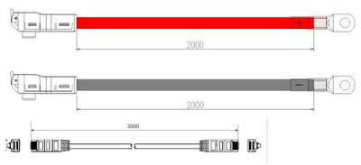 Кабели подключения аккумулятора FSP PS5120E LiFePo4 battery 51.2V 100Ah 90% DOD (PS5120E-C)