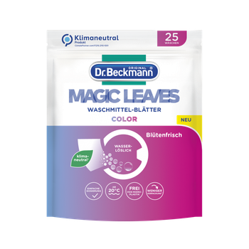 Еко-порошок у серветках для прання Dr. Beckmann MAGIC LEAVES Colorwaschmittel Laundry detergent sheet, 25 шт